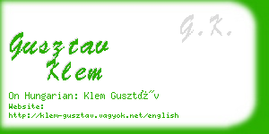 gusztav klem business card